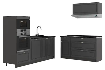 Productafbeelding van Keuken Vicco Fame-Line Anthrazit-Gold Landhaus/Antraciet 340 cm, WB Antraciet, Model 63849