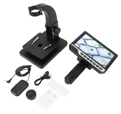 Zdjęcie produktu dla Cyfrowy mikroskop biologiczny 500×–2000× z podwójnym obiektywem, 10 regulowanymi lampami LED i 7-calowym ekranem LCD o rozdzielczości 1080p i rozdzielczości 12 MP, przeznaczony do medycyny laboratoryjnej
