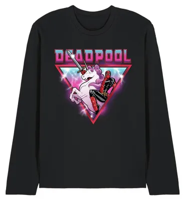 Produktbild von Deadpool - "Metal Unicorn" T-Shirt für Herren/Damen Uni, Langärmlig TV34324 (XL) (Schwarz)