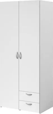 Image de Armoire VARIA, 2 portes battantes, 2 tiroirs,Reproduction blanc, 81 cm x 185 cm x 51 cm
