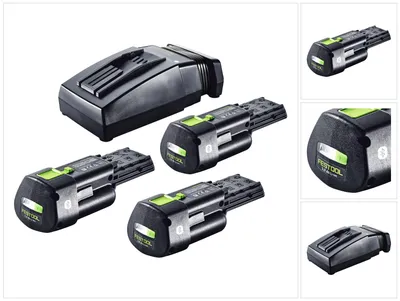 Obrázek produktu pro Festool energetická sada 3x BP 18 Li 3,0 Ergo I akumulátor 18 V 3,0 Ah / 3000 mAh Li-Ion ( 3x 577704 ) + nabíječka TCL 6 ( 201135 ).