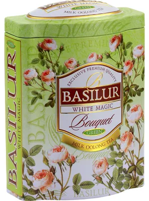Zdjęcie produktu dla Basilur WHITE MAGIC herbata zielona MILK OOLONG aromat mleka PUSZKA prezent - 100g