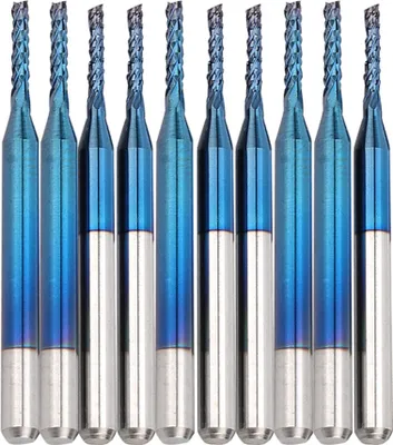 Obrázek produktu pro 10ks karbidových frézovacích bitů Blue Corn End Mill Engraving Bit pro CNC stroje na výrobu desek plošných spojů (1,5 mm)