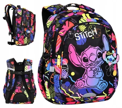 Produktbild von Coolpack Disney Black Jerry Schulrucksack Für Jugendliche Mit Stitch-Motiv, 3 Fächer