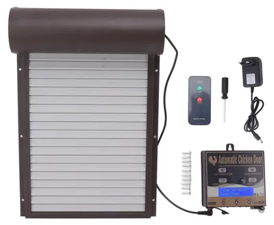Automatischer Hühnerstall-Türöffner, 3-in-1, EU-Stecker, braun