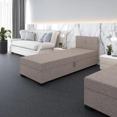 Obrázek produktu pro Čalouněná jednolůžková postel 120x195 LEJLA 2 - světlá hnědá