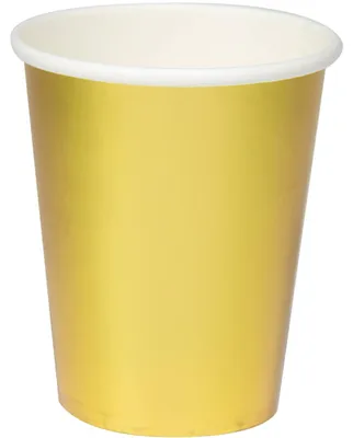 Immagine prodotto di Bicchieri di carta metallizzati color oro 350 ml - 8 pezzi