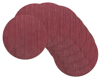 8 runde Platzsets aus PVC, 35 cm, rutschfest, hitzebeständig, rot
