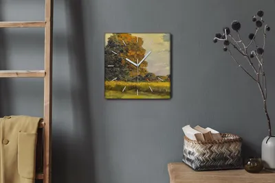 Produktbild von Coloray Hodiny Unikátní 30x30 cm  Tiché hodiny Pro obývací pokoj a kuchyň Nástěnné hodiny Plátno Bílé ručičky hodin - Wald Nature Himmel