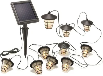 Produktbild von Esotec 102152 Solar LED Lichterkette ASIA Style 10 Lampen warmweiss 3000K