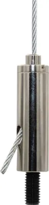 Produktbild von Drahtseilhalter / Gripper 20, M5 Außengewinde Länge 12 mm, für Drahtseil Ø 1,5 - 2,0 mm | vernickelt