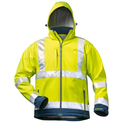 Produktbild von Warnschutz-Softshelljacke LIAM Gre L fluoreszierend gelb/marine