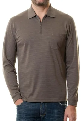 Ragman Langarm-T-Shirt langarm gestreift in beige