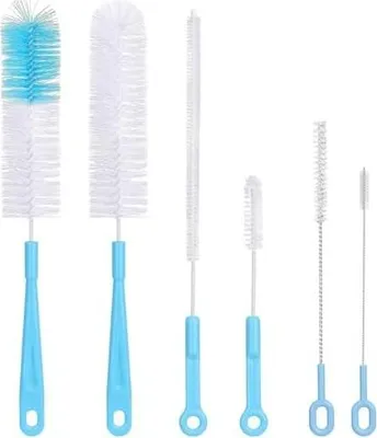 Produktbild von 6 Stück Flaschenbürste Reinigungsbürste, Himmelblau Pfeifenreiniger Lang Aufhängbar Strohhalm Bürste für Wasserflaschen Gläser Milchflaschen Weindekantern Schmalen Tassen Pfeifen Hydroflaschen