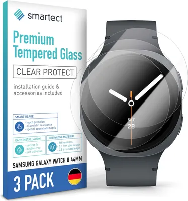 Produktbild von 3x Schutzglas Panzerfolie Klar für Galaxy Watch 8 44mm Displayschutz Hartglas