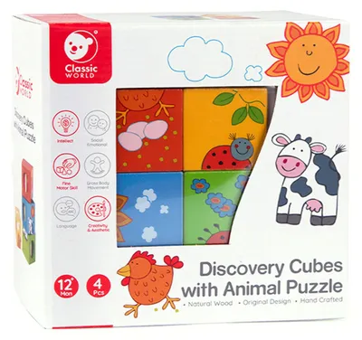 Zdjęcie produktu dla Classic World – drewniane klocki dla niemowląt i małych dzieci – zabawki edukacyjne