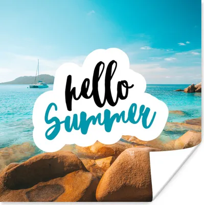 Produktbild von MuchoWow® Poster Sommer - Zitat - Boot 75x75 cm - Wand Dekoration