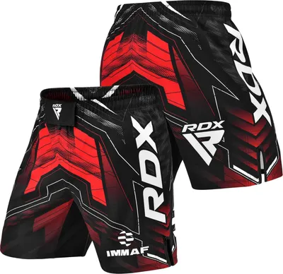 Produktbild von RDX MMA Shorts Sporthose Herren Kurz, IMMAF Boxen Trainingshose Männer, Kickboxen Muay Thai Boxing Grappling Boxhose Sparring, Freefight Martial Arts Kampfshorts Fitness