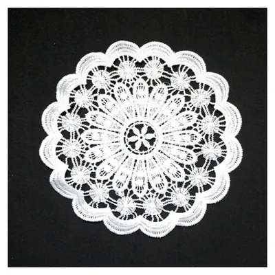 Produktbild von 8 Stück Runde Gestickte Tischläufer aus Spitze, Handgefertigte Weiße Häkeluntersetzer für Küche und Esszimmer, 15 cm