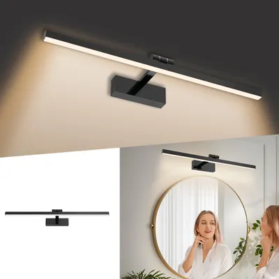 Zdjęcie produktu dla UISEBRT LED lustro światło łazienka 60cm 15W ciepły biały 1050LM, IP44 wodoodporny, lustro lampa łazienka lampa toaletka kinkiet oświetlenie szafki
