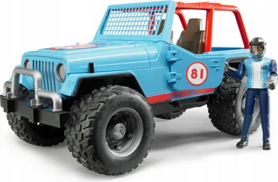 Produktbild von Bruder 02541 - Jeep Cross Country Racer blau mit Rennfahrer, 1:16