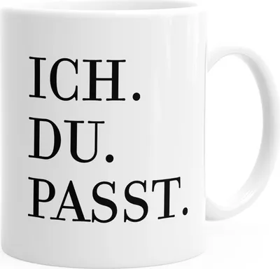 Produktbild von Kaffee-Tasse Geschenk Valentinstag Ich du passt Kaffeetasse Teetasse Keramiktasse MoonWorks® weiß unisize