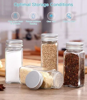 Produktbild von Famanu Gewürzgläser Set mit 24 Etiketten - 120 ml Glasbehälter mit Zubehör