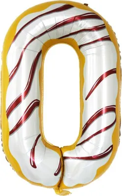 Produktbild von Folienballon Zahl 0, ca. 100 cm, Donut