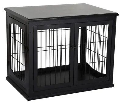 Image de Cage de transport pour chiens avec 2 portes | Couleur : Noir | Dimensions : 81 x 58,5 x 66 cm