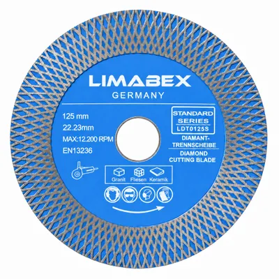 Produktbild von Diamanttrennscheibe 125 mm Fliesen Keramik Stein 2-in-1 -Schneiden Schleifen Anfassen Entgraten X-Mesh Turbo