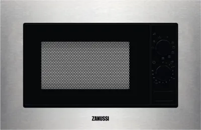 Front view of a built-in microwave oven.