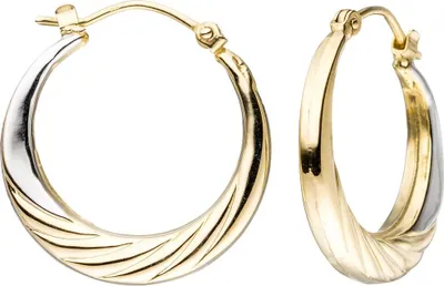 Produktbild von Paar Ohrringe Creolen 20,5mm rund gewölbt 333 Gold Gelbgold Goldohrringe