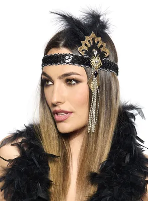 Produktbild von Flapper Haarband schwarz-gold