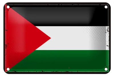 Produktbild von Blechschild Flagge Palästinas 18x12cm Retro Flag Palestine Dekoration