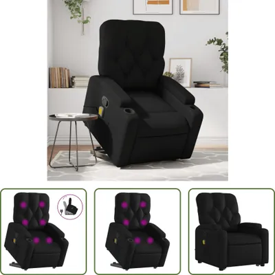Produktbild von The Living Store Massagesessel mit Aufstehhilfe Schwarz Kunstleder