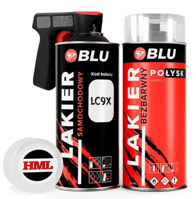 Zdjęcie produktu dla Lakier baza + klar spray LC9X czarny deepblack bezbarwny do VW BLU