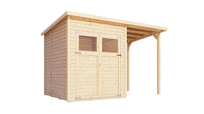 Produktbild von Alpholz Gerätehaus Mollie Plus 395x199cm mit 14mm Wandstärke inkl. Fußboden