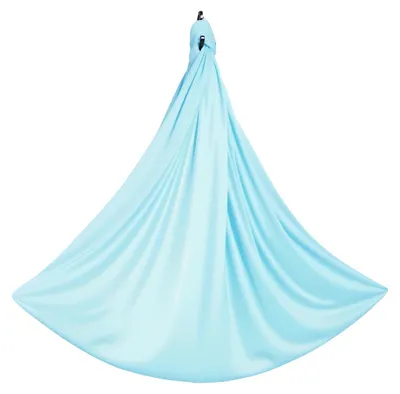 Immagine prodotto di Amaca per Yoga Aereo, capacità di carico di 300 lbs, materiale in nylon leggero, colore azzurro chiaro