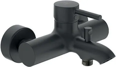 Produktbild von Ideal Standard Badearmatur Ceraline Aufputz, Ausladung 119-126mm BC199XG Schwarz (Silk Black)