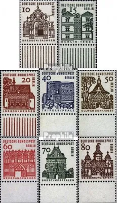 Produktbild von Briefmarken Berlin (West) 1964 Mi 242-249 Unterrandstück (kompl.Ausg.) postfrisch Bauwerke
