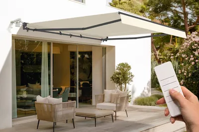 Produktbild von FAZZIO 4x3m beige Halbkassetten-Motormarkise