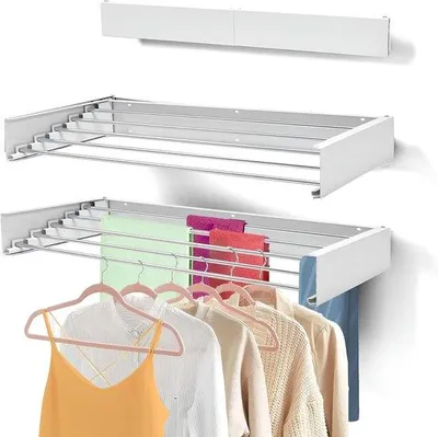 Produktbild von Famanu Wandtrockner 100 cm, platzsparend und ausziehbar - Schwarz