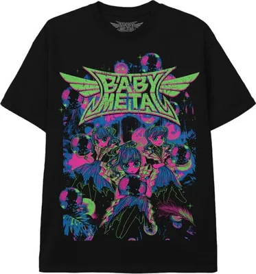 Produktbild von Babymetal T-Shirt Herren Neon Logo schwarz Band-Merch, Bands 100% Baumwolle M