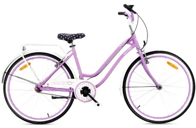 Immagine prodotto di SUN BABY Heart Bike Bicicletta da bambina 26 pollici, bicicletta per bambine con freni a V, portapacchi, catarifrangenti (viola, 26 pollici)