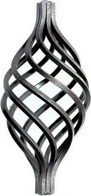 Produktbild von UHRIG Schmiedeeisen Zwirbel, Zierteil Vierkant Stahl, Korb Schnörkel für Geländer, Zaun uvm. Ø 70 mm, Höhe 150 mm