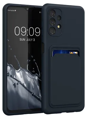 Produktbild von kwmobile Handyhülle für Samsung Galaxy A13 4G Hülle mit Kartenfach - TPU Case - Kabelloses Laden - Schutzhülle Cover in Dunkelblau