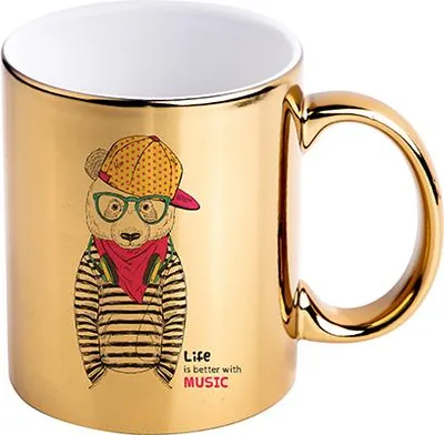 Produktbild von Tasse für Sublimation - Gold - Chromeffekt - 11oz / 320m