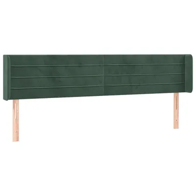 Image de vidaXL Tête de lit avec oreilles vert foncé 163x16x78/88 cm velours