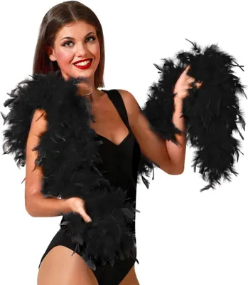 Produktbild von Schwarze Federboa im 20er Jahre Stil für Fasching, Karneval und Mottopartys, 85 g