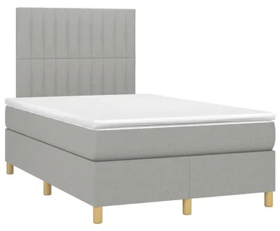 Productafbeelding van vidaXL Boxspringbed met matras, lichtgrijs, 120x190 cm, gestoffeerd